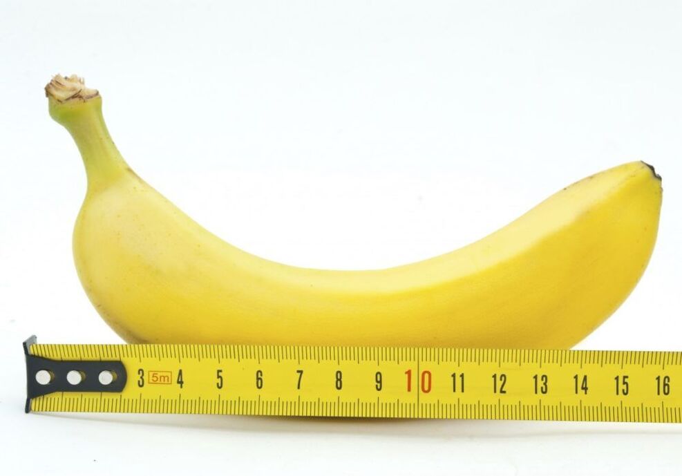 measure the size of the penis with a banana pattern
